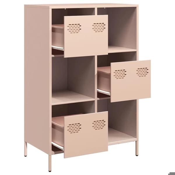 Maison Exclusive - Buffé hög rosa 68x39x103,5 cm stål