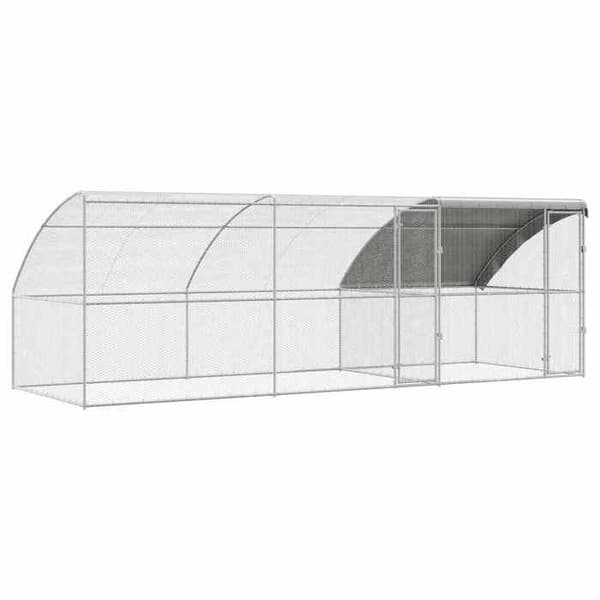 Maison Exclusive - Hønsebur med 2 døre 3 dele Sølv 600x200x200cm Silver