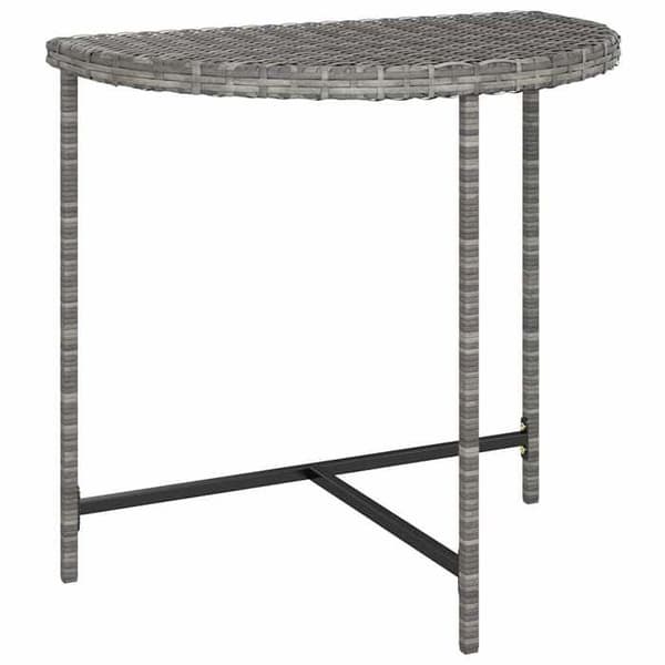 Havemøbel - MAISON EXCLUSIVE - 80x50x75 cm - Vævet harpiksmateriale - Pulverlakeret stålramme - Rektangulær grå Grå