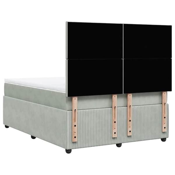 Maison Exclusive - Seng solid bund med socker og madras Grå 160x200cm Velour