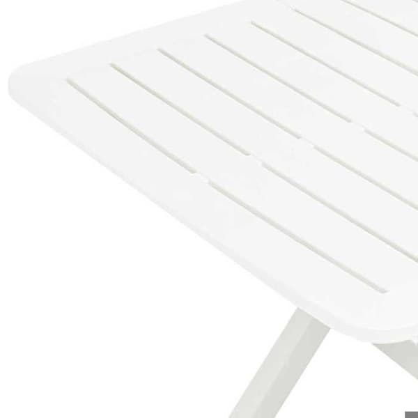 Maison Exclusive - Fällbord för trädgård Vit 79x72x70 cm Plast Vit