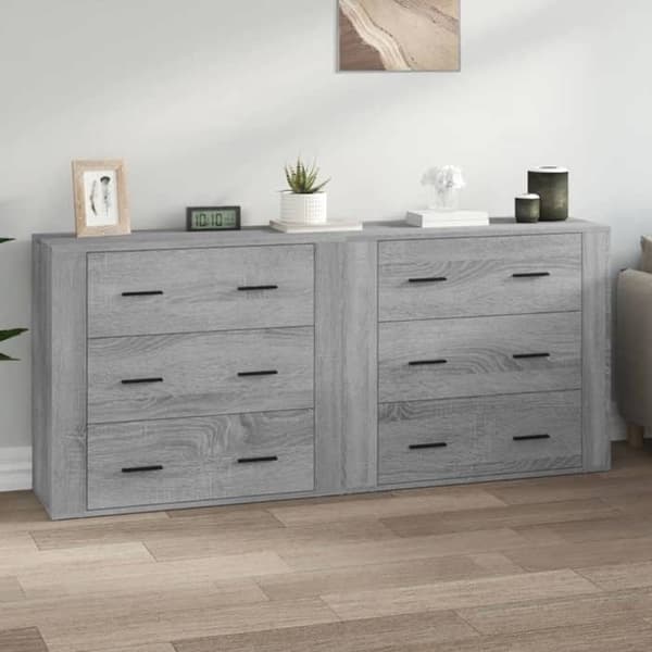 Maison Exclusive - Buffets 2 kpl sonoma harmaa insinööripuuta