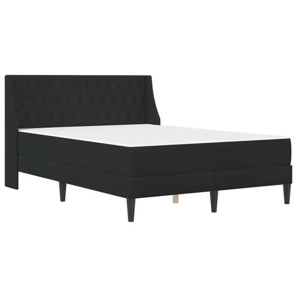Maison Exclusive - Sängram med madrass Svart 140 x 190 cm Sammet