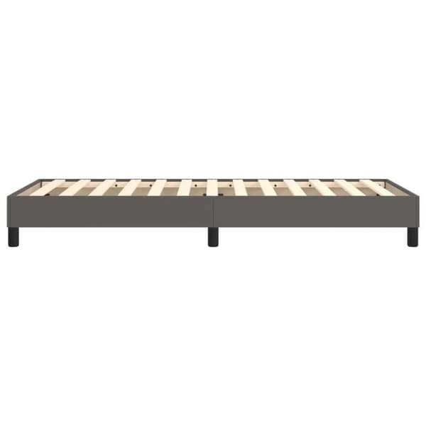Maison Exclusive - Sengebund med grå lameller 90x200 cm i kunstlæder
