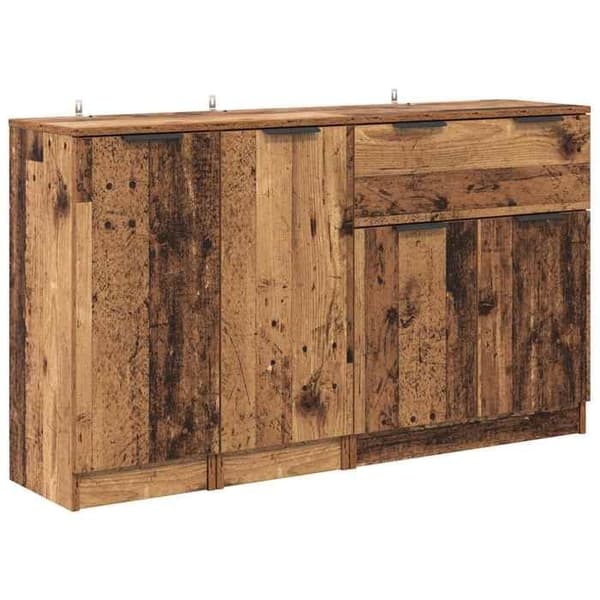 Buffé bas - EXKLUSIVT HUS - 3 delar 120x30x70 cm - Ingenjörsträ - Brun - Modern design