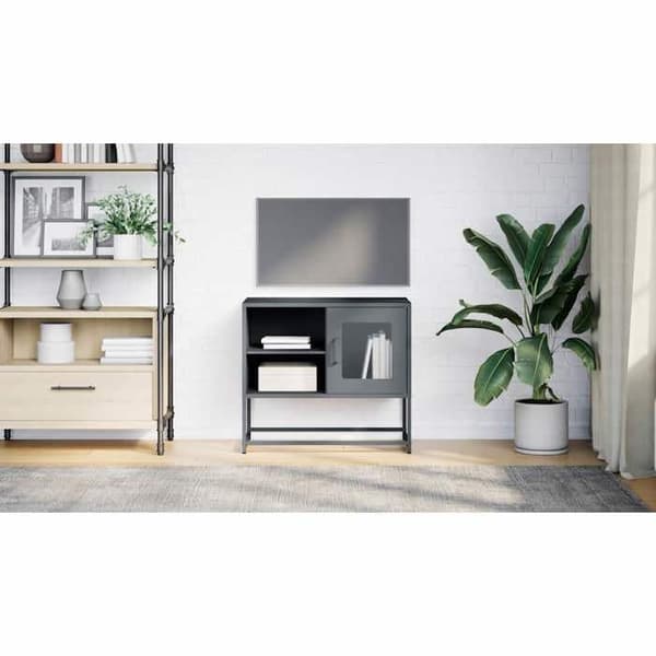 Maison Exclusive - TV-möbel antracit 68x39x60,5 cm stål