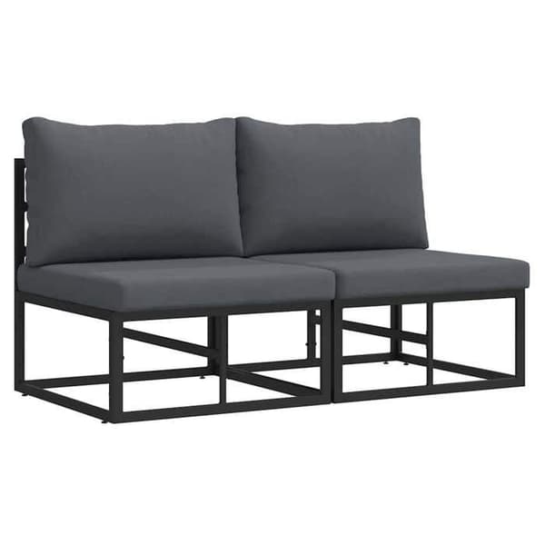 Maison Exclusive - 2 stk. Havemøbler i sort og antracit metal