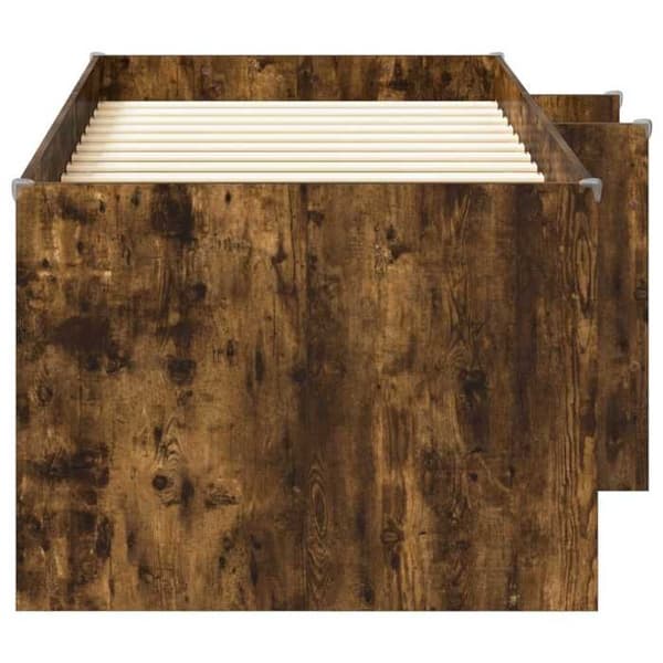 Maison Exclusive - Hög Sängram för Barn Rökt Ek 90 x 200 cm