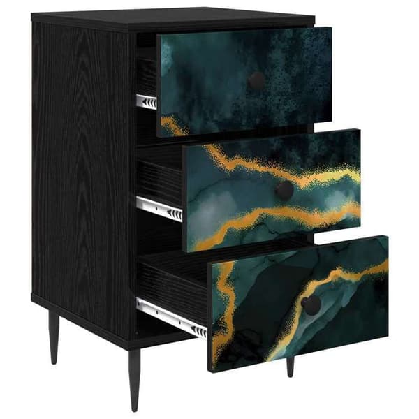 Maison Exclusive - Sängbord WIJHE Svart ek 36 x 33 x 61 cm