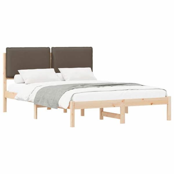 Maison Exclusive - Vuodekehys pehmustetulla päädyllä, taupe 150 x 200 cm Mol