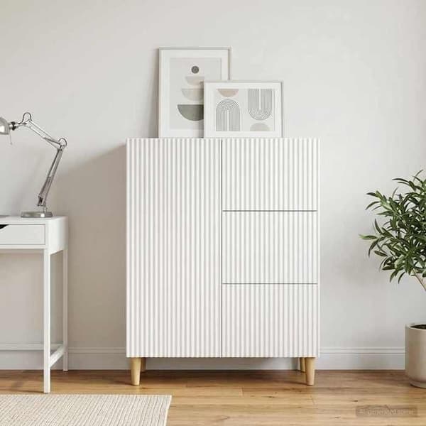 Maison Exclusive - Buffet Hvid 66 x 34,5 x 90 cm Ingeniørtræ