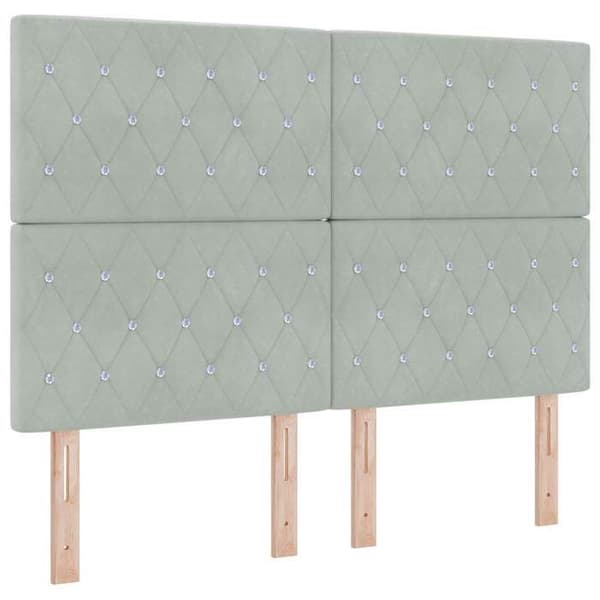 Maison Exclusive - Boxspring seng med madras Lys grå 140 x 190 cm Velour Ljusgrått
