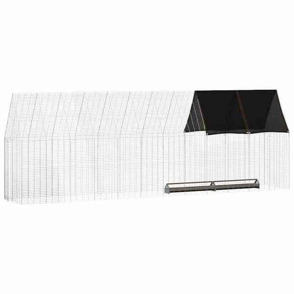 Maison Exclusive - Hønsebur 2 dele Sølv 600 x 100 x 210 cm
