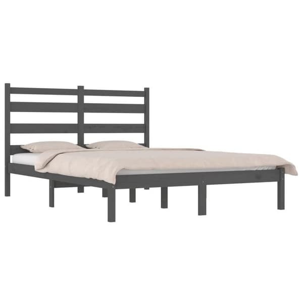 Maison Exclusive - Sengestel uden madras grå massivtræ 200x200 cm grå