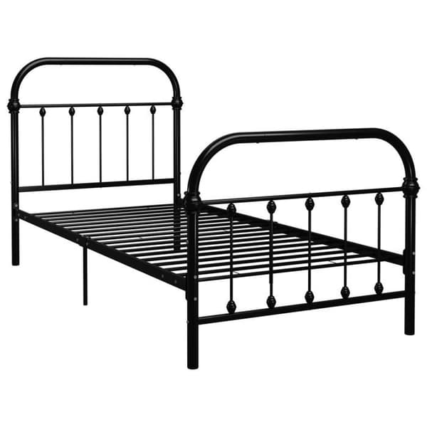 Sengestel - EKSKLUSIV HUS - Klassisk - 90 x 200 cm - Solid metal - Metal lameller Svart