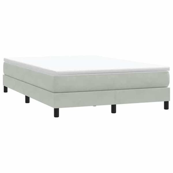 Sengestel - EKSKLUSIV HUS - 160x220 cm - Lys grå velour - Lamelseng - Robuste ben Ljusgrått