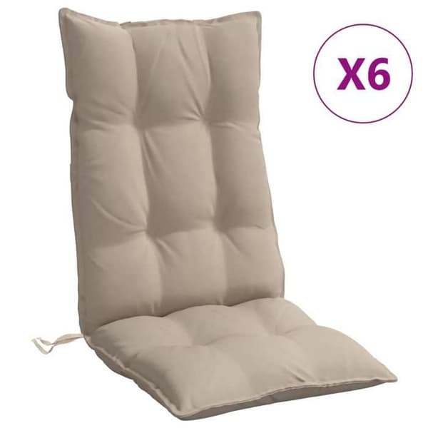 Maison Exclusive - Stolar med hög rygg, 6-pack, taupe Oxford tyg Mol