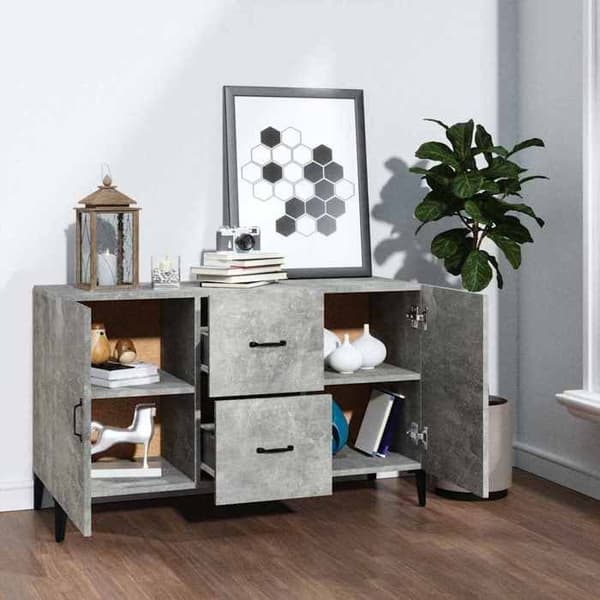 Maison Exclusive - Buffé grå betong 100x36x60 cm ingenjörsträ