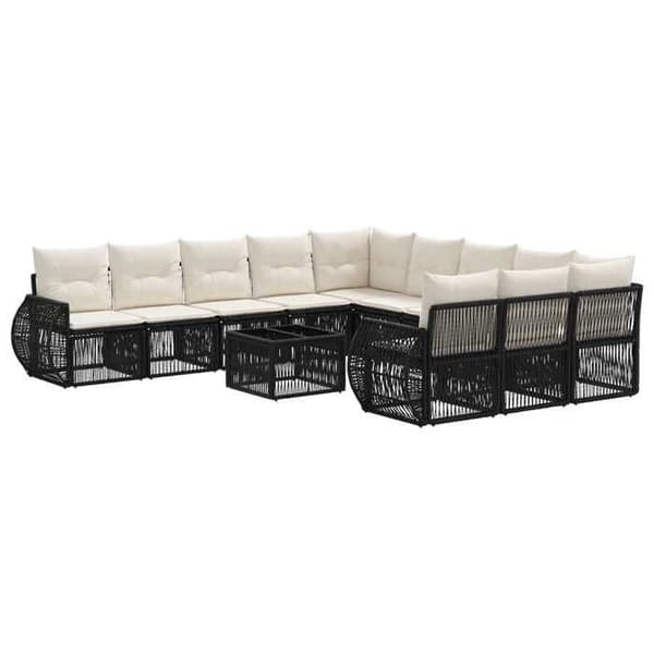 Maison Exclusive - 12 stk. have-sofa sæt i sort og creme hvid