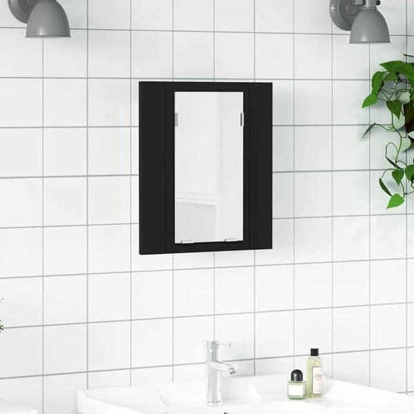 Maison Exclusive - LED Spejlskab til badeværelse Sort 40x12x45cm Akryl