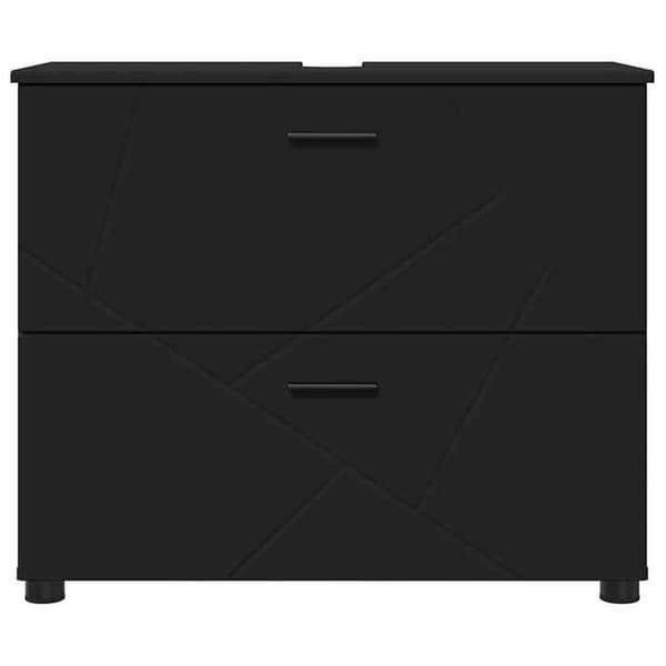 Maison Exclusive - Badeværelsesskab med skuffe Sort 76,5 x 35 x 64 cm