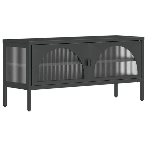 Maison Exclusive - Sort TV-møbel 105x35x50 cm glas og stål Svart