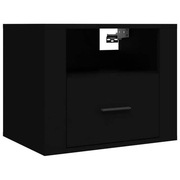 Væghængt natbord - Eksklusivt Hus - Sort - Sæt af 2 - 50x36x40 cm Sort