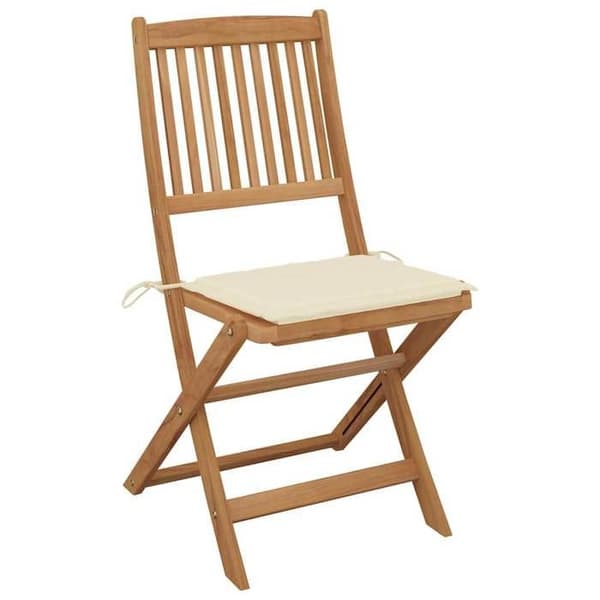 Maison Exclusive - Fällbara utomhusstolar och kuddar set om 8 Akaciaträ