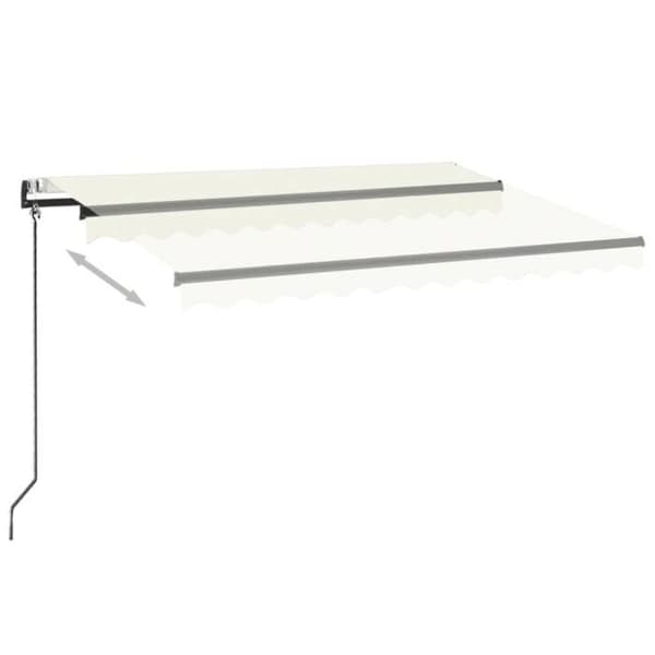 Maison Exclusive - Retractable Markise Creme 350 x 250 cm Polyester Grädde