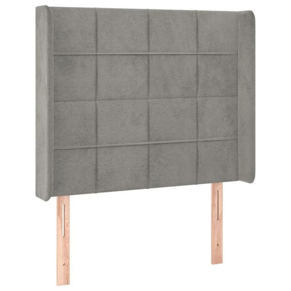 Maison Exclusive - Pääty, jossa korvat, Vaaleanharmaa 103x16x118/128 cm Sametti ljusgrått