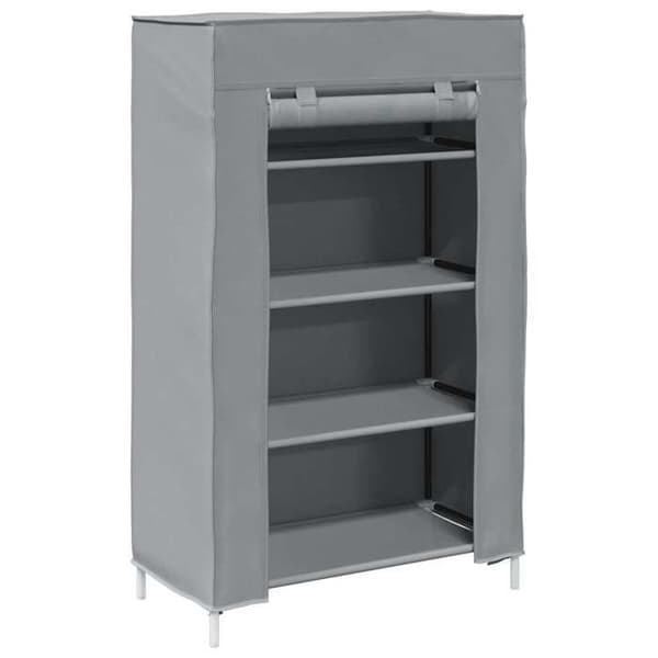 Maison Exclusive - Harmaa kenkäteline 60,5x30x97 cm kuitukangasta