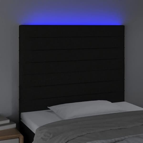 Maison Exclusive - LED-päätymustalla 90x5x118/128 cm kankaalla Svart