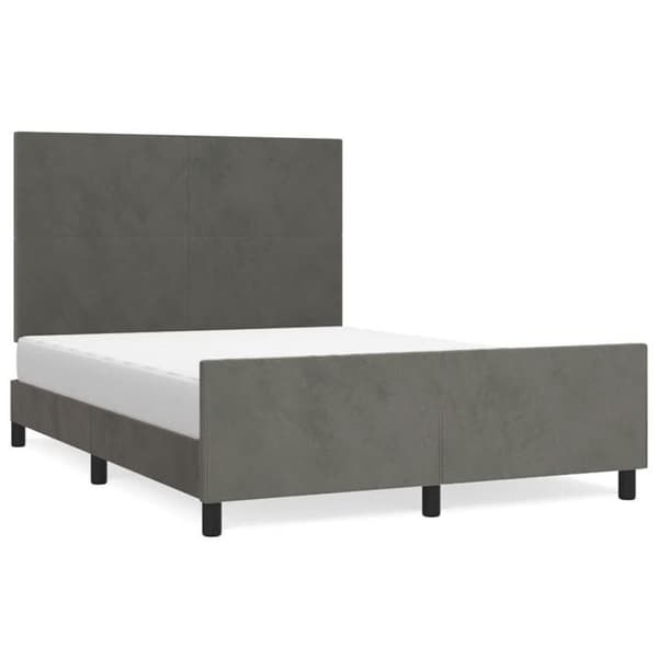 Maison Exclusive - Sängram utan madrass mörkgrå 140x200 cm sammet