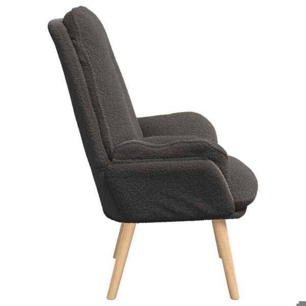 Fåtölj - EXKLUSIV HEM - Sherpa - Mörkgrå - Ben i gummiträ - 69x74x93 cm Mörkgrå
