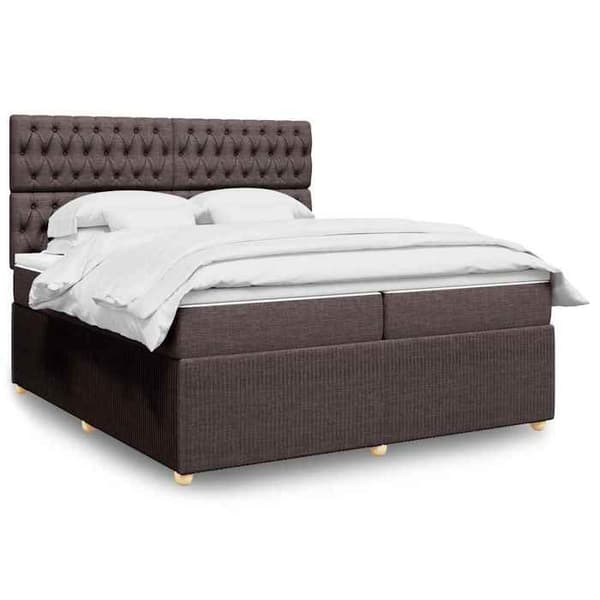 Maison Exclusive - Sänggavel med lameller och madrass Mörkbrun 200x200 cm