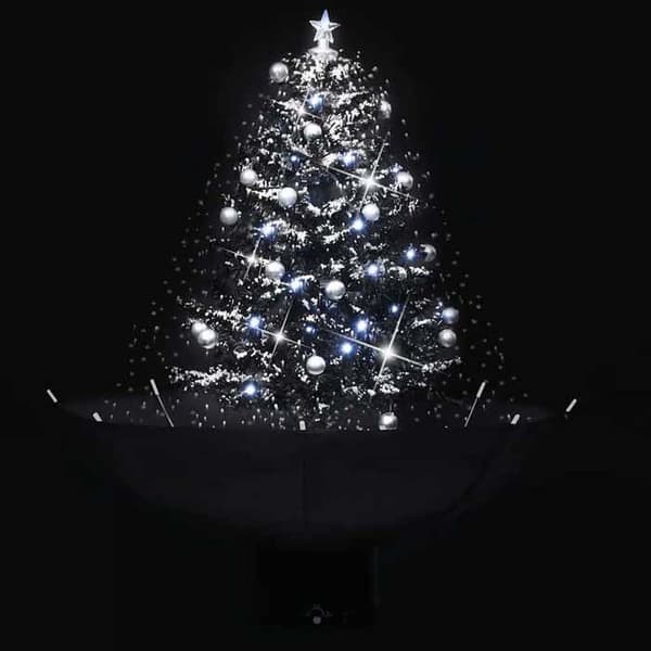 Maison Exclusive - Sneklædt juletræ med sort paraplybase 75 cm PVC Svart