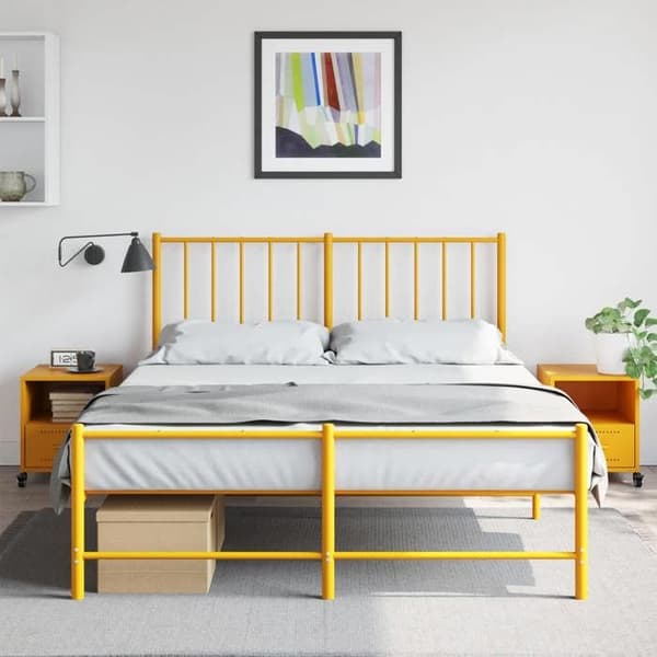 Maison Exclusive - Sängbord 2 st senapsgul 36x39x43,5 cm stål