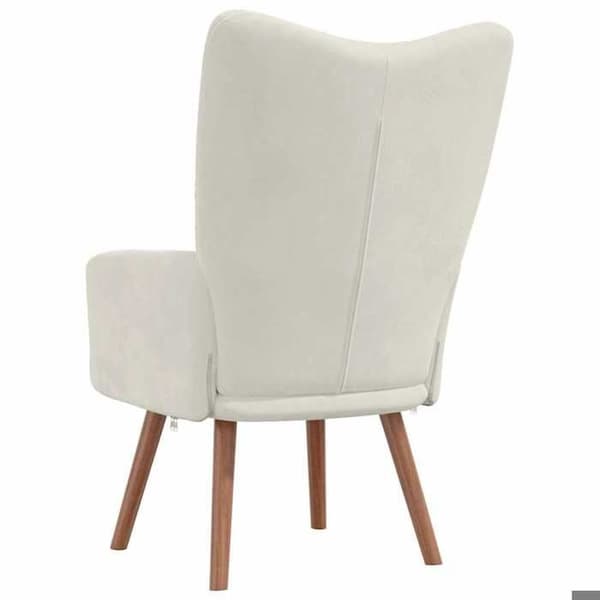 Maison Exclusive - Hvid creme Velour afslapningsstol