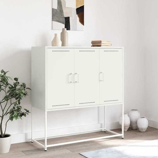 Maison Exclusive - Hvid buffet 100,5x39x107 cm stål