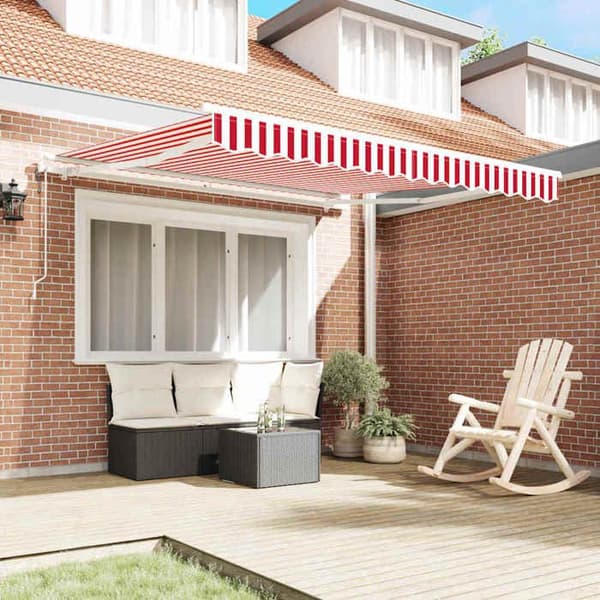 Maison Exclusive - Fällbart tak i röd och vit 300 x 250 cm