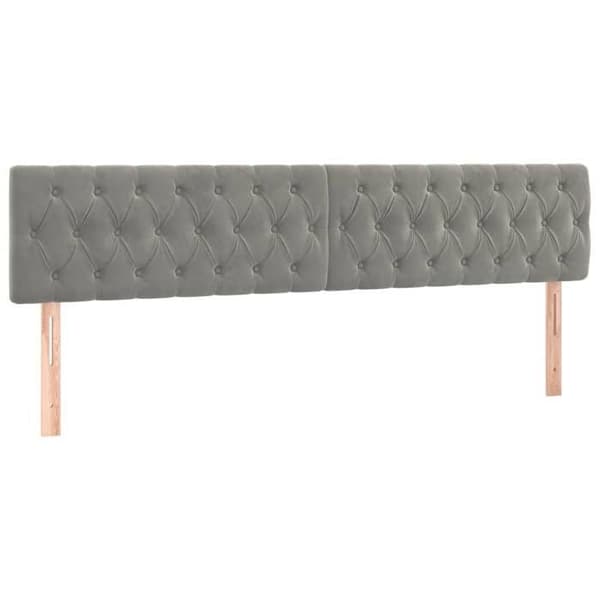 Maison Exclusive - Ljust grå sänggavel 180x7x78/88 cm Sammet