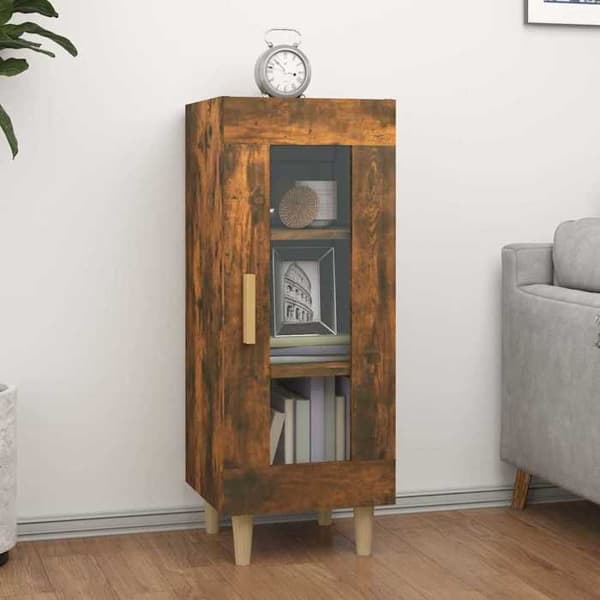Maison Exclusive - Buffet Røget Eg 34,5x34x90 cm Ingeniørtræ