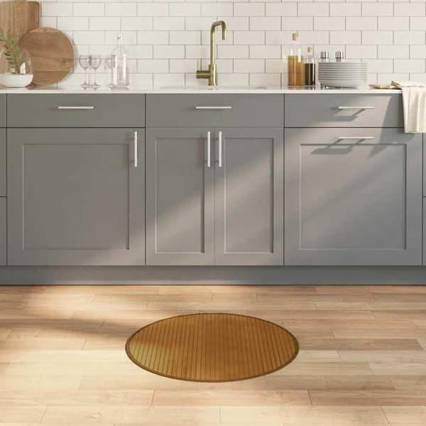 Tæppe - MAISON EXCLUSIVE - Rund 60 cm - Bambus & PP - Antiskrid - Brun brun