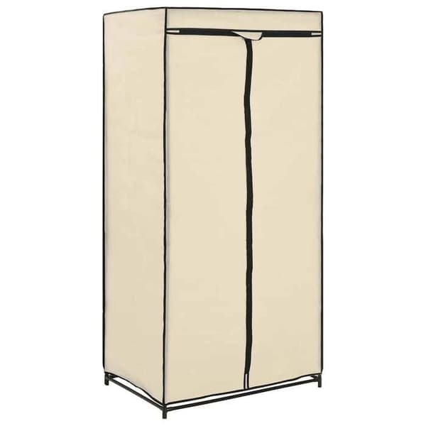 Garderobe - Eksklusivt Hus - Sæt af 2 - Robust jernramme - Lynlås polyesterbetræk - 75×50×160 cm Grädde