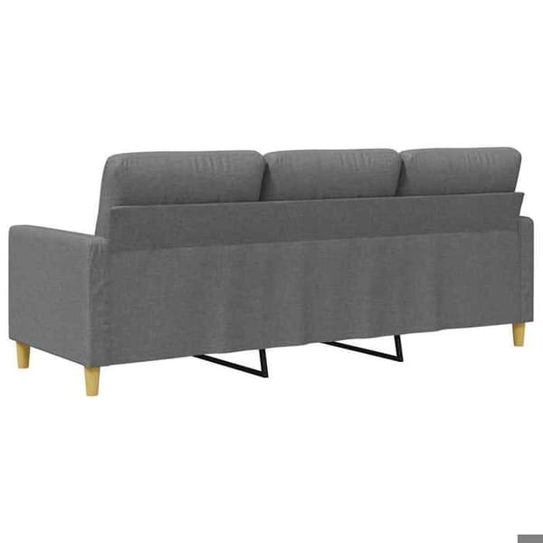 Soffa 3 platser - EXKLUSIV HEM - 180 cm - Hållbart tyg - Metallram - Mörkgrå Mörkgrå