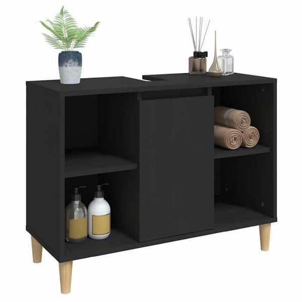Maison Exclusive - Sort vaskemøbel 80x33x60 cm ingeniørtræ