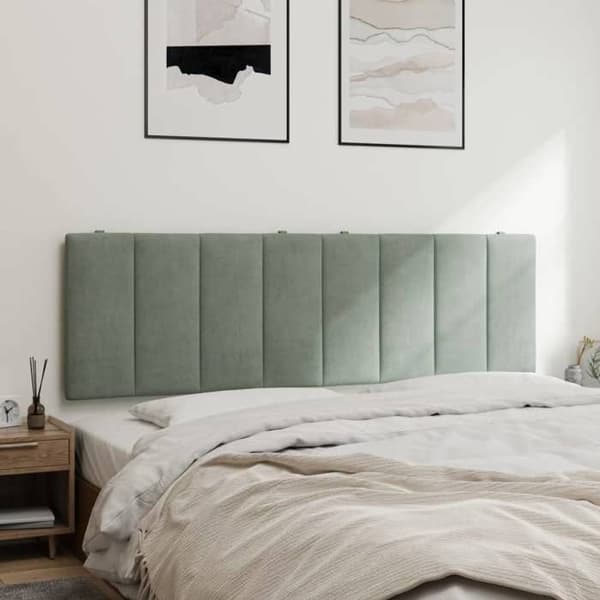 Maison Exclusive - Huvudgavelkudde Hanko ljusgrå 152 cm sammet