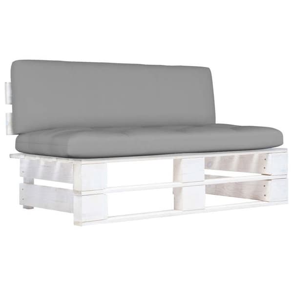 Maison Exclusive - Central soffa trädgårdspalett Vit Tryckimpregnerad furu Vit