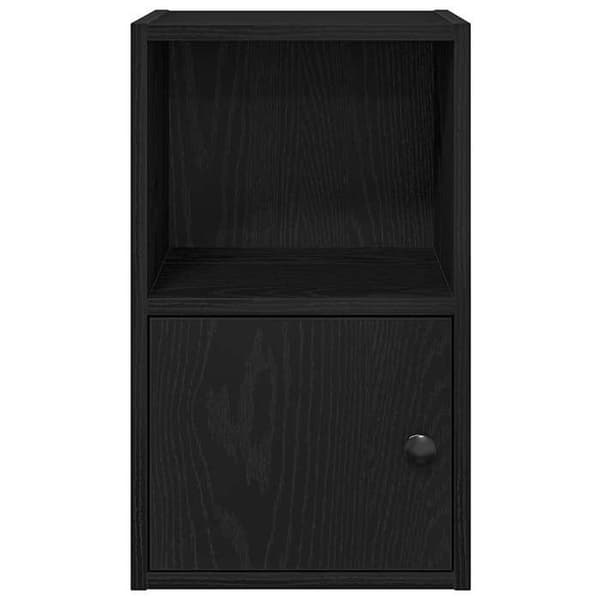 Maison Exclusive - Bibliotek i sort egetræ 31x24x52 cm ingeniørtræ