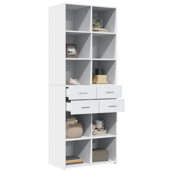 Maison Exclusive - Buffé hög vit 70x42,5x185 cm ingenjörsträ